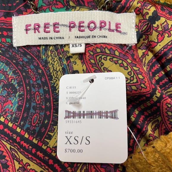 Free People Gold Delphine Coat Size XS/S - Picture 5 of 5